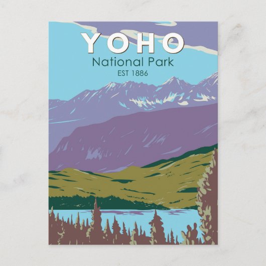 Yoho National Park Canada Travel Art  Briefkaart (Voorkant)