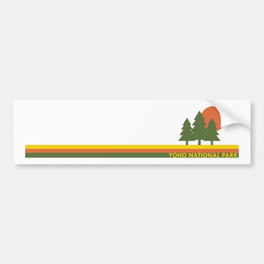 Yoho National Park Pine Trees Sun Bumpersticker (Voorkant)