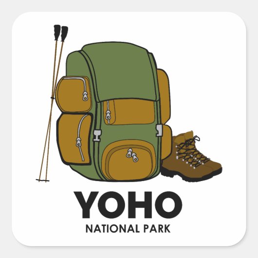 Yoho National Park Rugzak Vierkante Sticker (Voorkant)