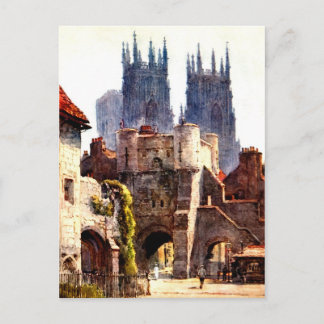 Yok Minster Bootham Bar Entrance Color Cathedraal Briefkaart