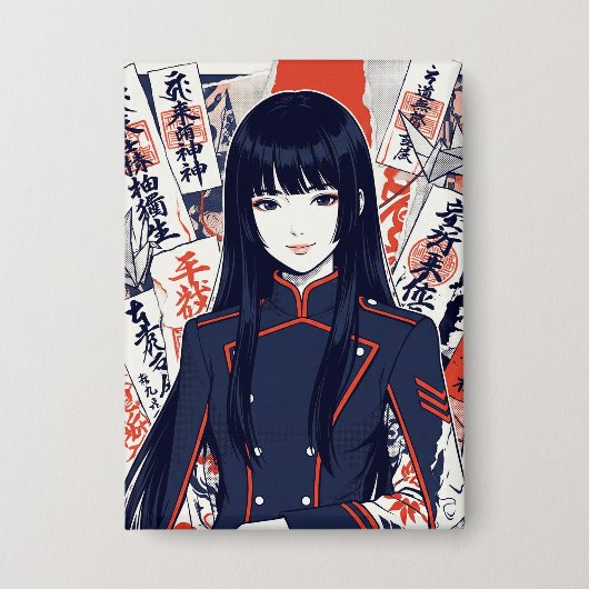 Yokai and protective talismans depicted in a Japan Button (Voorkant)