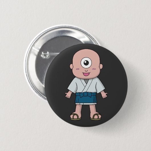 Yokai Hitotassukozou (eenodig Kind) Ronde Button 5,7 Cm (Voorkant /achterkant)