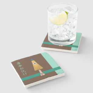 Yokai Karakasa-obake (paraplugeest) Stenen Onderzetter