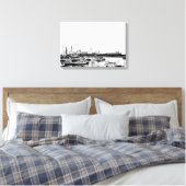 Yokohama in zwart-wit canvas afdruk (Insitu (Slaapkamer))