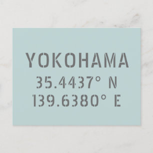 Yokohama Latitude & lengte Briefkaart