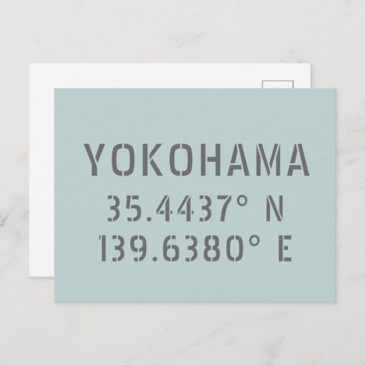 Yokohama Latitude & lengte Briefkaart (Voorkant / Achterkant)