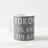 Yokohama Latitude & lengte Koffiemok (Voorkant links)