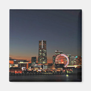 Yokohama Skyline bij nacht Magneet