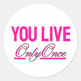 YOLO Inspirerende Sticker - Roze YOLO Decal