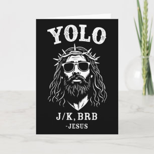 Yolo Jk Brb Grappige Jezus Voor Christelijk Pasen Kaart