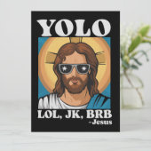 YOLO LOL JK BRB Jezus Grappig Pasen Kaart (Staand voorkant)