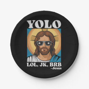 YOLO LOL JK BRB Jezus Grappig Pasen Papieren Bordje