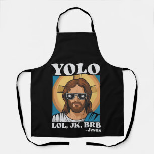 YOLO LOL JK BRB Jezus Grappig Pasen Schort