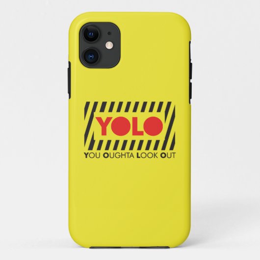YOLO met rode waarschuwing Case-Mate iPhone Case (Achterkant)