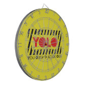 YOLO met rode waarschuwing Dartbord (Voorkant Links)