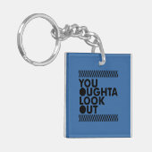 YOLO met voorzichtigheid Sleutelhanger (Voorkant Links)