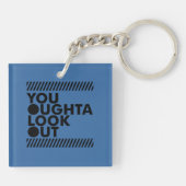 YOLO met voorzichtigheid Sleutelhanger (Achterkant)