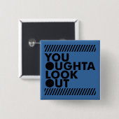 YOLO met voorzichtigheid Vierkante Button 5,1 Cm (Voorkant /achterkant)