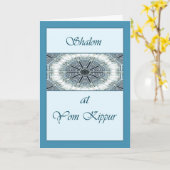 Yom Kippour Dix dans une carte de voeux blanche de (Fleur jaune)