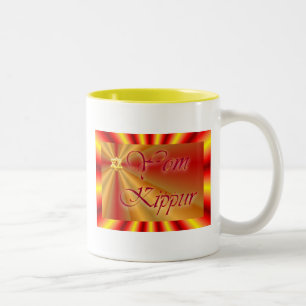 Yom Kippur Jewish Holiday Fasting Judaism Heilige Tweekleurige Koffiemok