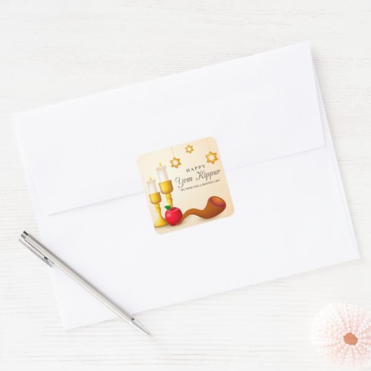Yom Kippur vierkant sticker (Envelop)