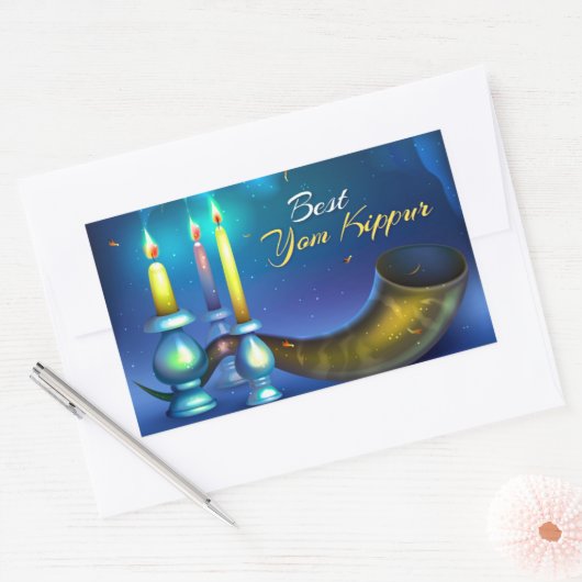 Yom Kippur vierkante sticker (Envelop)