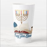 Yom Kipur Latte Mug<br><div class="desc">Yom Kippour Si vous aimez boire du café un latte,  pas seulement un peu,  alors cette tasse est pour vous! Élégant et prêt à personnaliser,  il deviendra facilement un élément essentiel de votre journée.</div>
