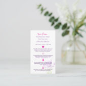Yoni Steam pre- en Post Aftercare Instruction Card Visitekaartje (Staand voorkant)