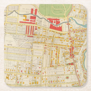 Yonkers Atlas Map 2 Vierkante Kartonnen Onderzetter