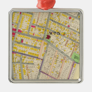 Yonkers New York Map Metalen Ornament