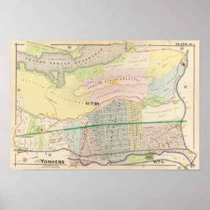 Yonkers NY Atlas Map Poster