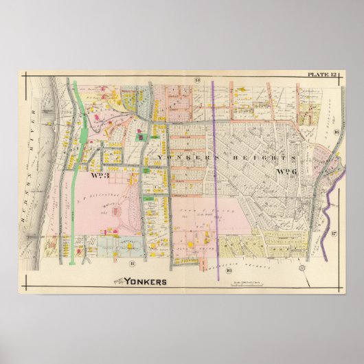 Yonkers NY Map Atlas Poster (Voorkant)