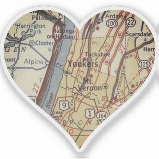 Yonkers NY  Map Sticker (Voorkant)