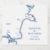 York Beach Maine Bruiloft Champagne Sparkling Wijnetiket (Enkel label)