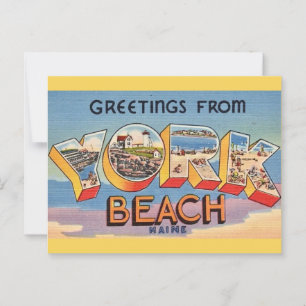 York Beach Maine Groeten Briefkaart
