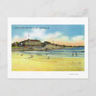 York Beach Uitzicht of Young's Hotel and Union Briefkaart