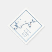 York Maine Kaart Elegant Bruiloft Servet (Hoek)