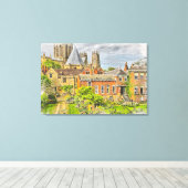 York Minster, kathedraal van de Waterverf van York Canvas Afdruk (Insitu (Houten vloer))