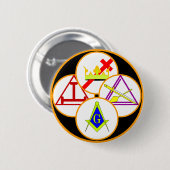 York Rite Mason Ronde Button 5,7 Cm (Voorkant /achterkant)