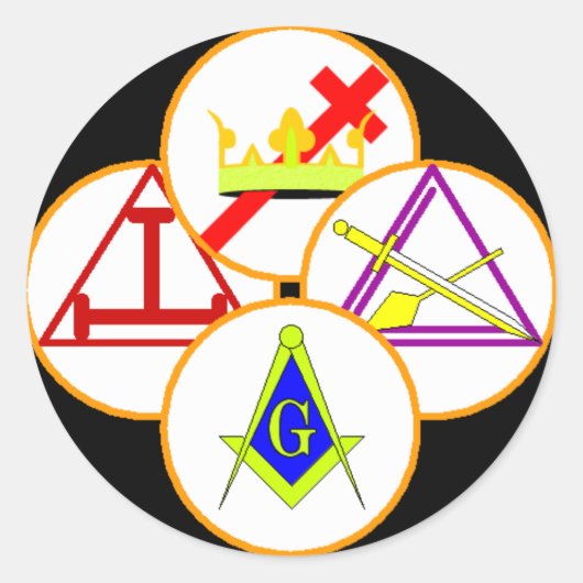 York Rite Mason Ronde Sticker (Voorkant)