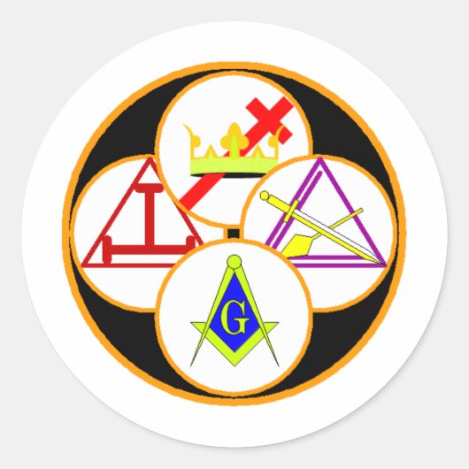 York Rite Mason Ronde Sticker (Voorkant)