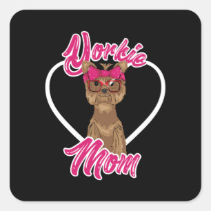 Yorki mama vierkante sticker
