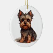 YORKIE -993- KERAMISCH ORNAMENT (Rechts)
