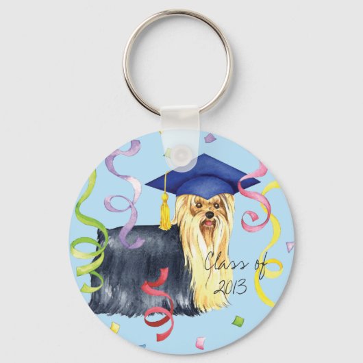 Yorkie Afstuderen Sleutelhanger (Voorkant)