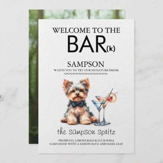 Yorkie Bar Menu (Voorkant / Achterkant)