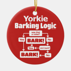 Yorkie Barking Logic Keramisch Ornament