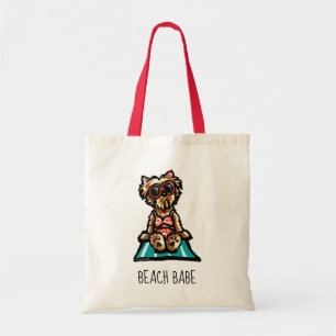 Yorkie Beach Babe Tote Bag