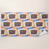 Yorkie Beach BG Handdoek (Voorkant)