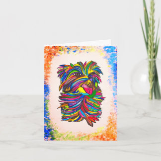 Yorkie BG blanco wenskaart Kaart