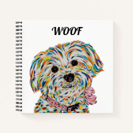 Yorkie Bichon Dog Square Notitieboek